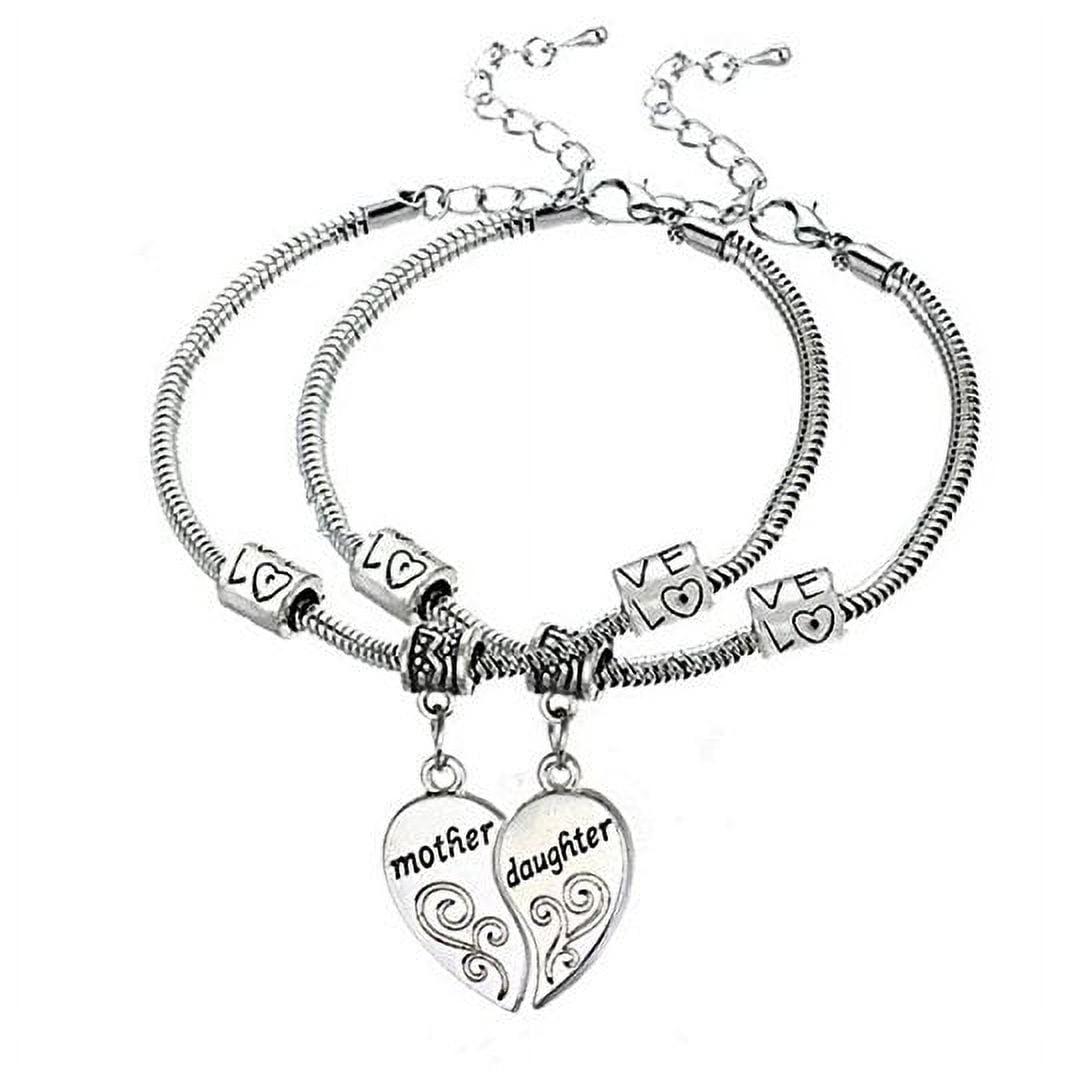 Free shipping Mom's daughter charm heart-shaped pendant amulet original  brand design DIY jewelry Fit Pandora Bracelet Necklace